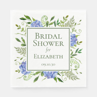 Serviette En Papier Baby Shower Fleurs d'Hydrange Bleues