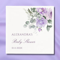 Baby shower floral à l'aquarelle de lavande