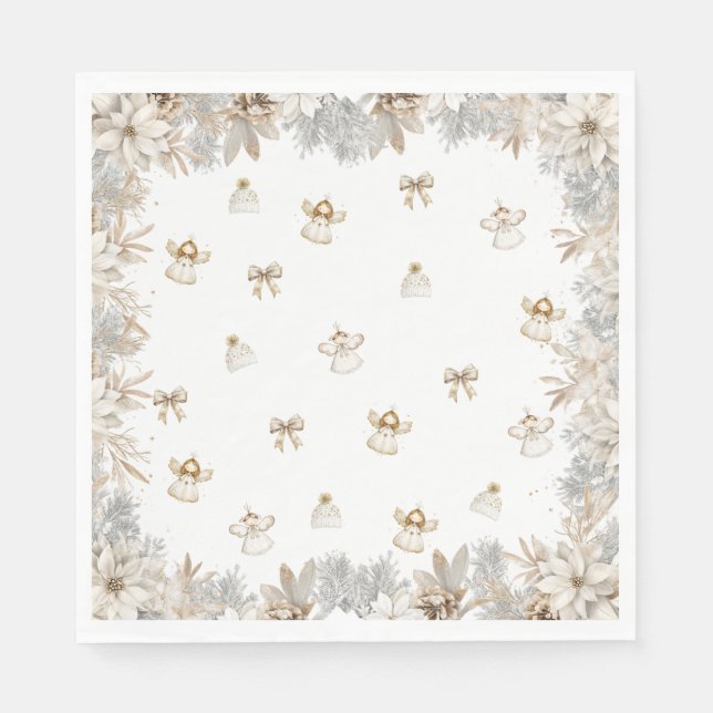 Serviette En Papier Baby shower Floral Angels (Devant)
