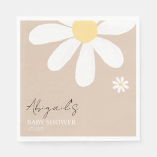 Serviette En Papier Baby shower Floral Boho Daisy