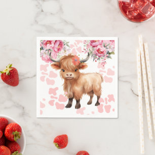 Serviette En Papier Baby shower Floral de la Vache Sainte
