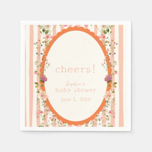 Serviette En Papier Baby shower Floral Jardin à Grandes Pink