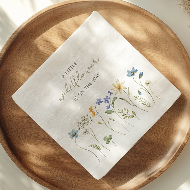 Serviette En Papier Baby shower floral Little Fleur sauvage Spring (Créateur téléchargé)
