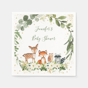 Serviette En Papier Baby shower forestier Végétation Forêt Animaux