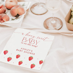 Serviette En Papier Baby shower fraise serviettes, Baby shower Berry