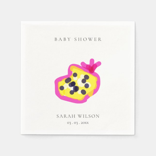 Serviette En Papier Baby shower Fruit Passion Fruit Pour Enfants Moder (Devant)