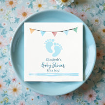 Baby shower garçon avec empreintes