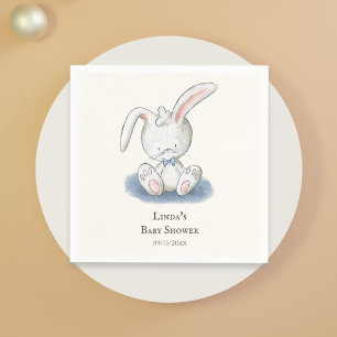 Serviette En Papier Baby shower garçon lapin mignon