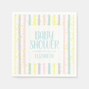 Serviette En Papier Baby shower garçon Pastel Stripes