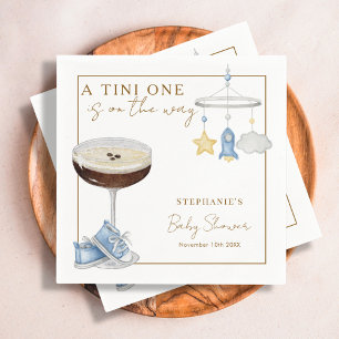 Serviette En Papier Baby shower Garçon Tini One Blue Espresso Martini