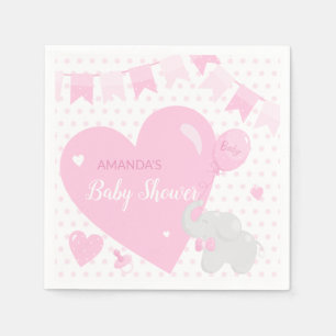 Serviette En Papier Baby shower Girl Eléphant Balloon Papier Napkin
