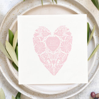Serviette En Papier Baby shower girl folk flower heart Paper