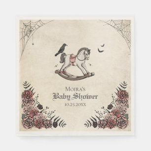Serviette En Papier Baby shower gothique Vintage Rocking Horse Papier
