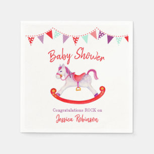 Serviette En Papier Baby shower hobby cheval aquarelle personnalisée