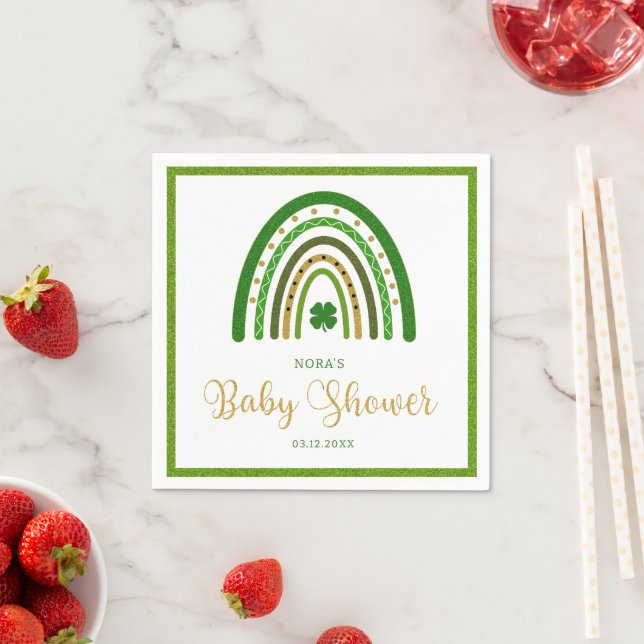 Serviette En Papier Baby shower irlandais Rainbow St. Patrick (En situation)