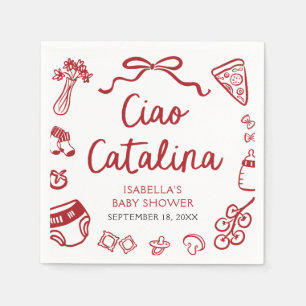 Serviette En Papier Baby shower italien Pizza Ciao Catalina