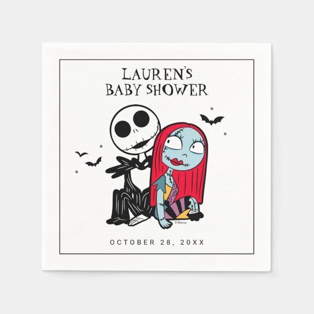 Serviette En Papier Baby shower Jack & Sally (Devant)
