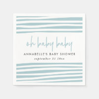Baby shower jumeau bleu typographie moderne
