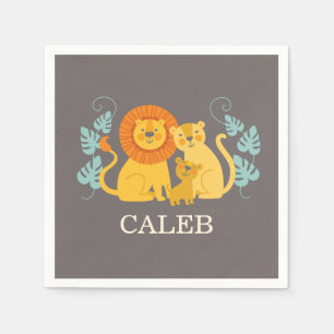 Serviette En Papier Baby shower Jungle Lion Napkin