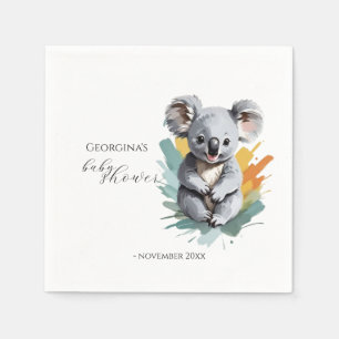 Serviette En Papier Baby shower Koala coloré mignon