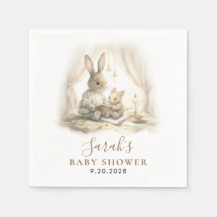 Serviette En Papier Baby Shower Lapin Aquarelle Adorable