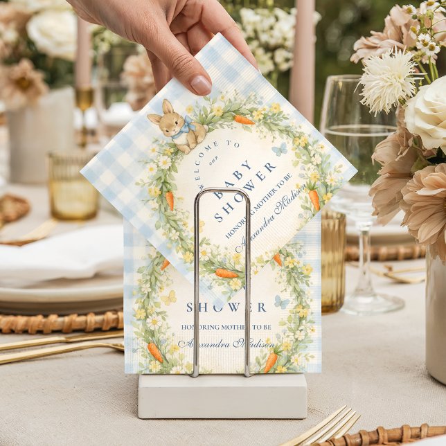 Serviette En Papier Baby Shower Lapin de Jardin Vintage (Créateur téléchargé)
