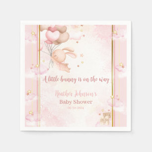 Serviette En Papier Baby shower lapin de la petite fille