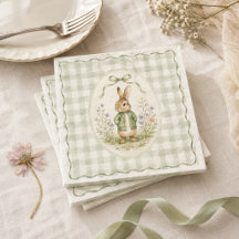 Baby Shower Lapin Gingham Sage