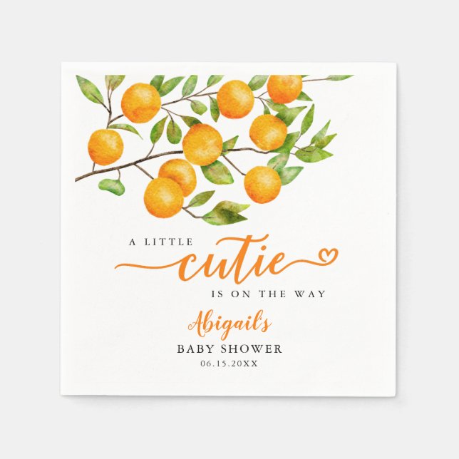 Serviette En Papier Baby shower Little Cutie (Devant)