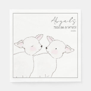 Serviette En Papier Baby shower Little Lamb Twins