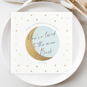 Serviette En Papier Baby shower Lune et étoiles