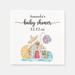 Serviette En Papier Baby shower maison de biscuits de Noël
