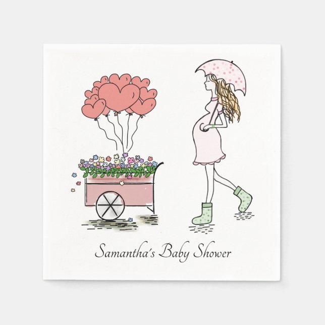 Serviette En Papier Baby shower maman enceinte (Devant)