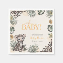 Baby Shower Mignon Petit Léopard Jaune