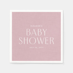 Serviette En Papier Baby shower mignon rose simple personnalisé