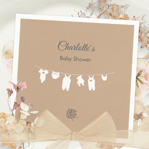 Serviette En Papier Baby Shower Minimaliste et Mixte sur le thème de S