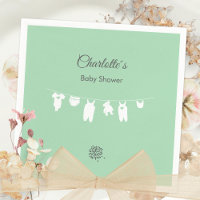 Baby Shower Minimaliste et Neutre de Genre Vert Me