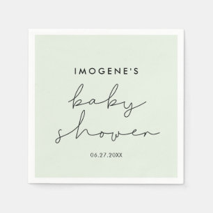Serviette En Papier Baby shower minimaliste manuscrit