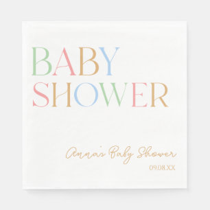 Serviette En Papier Baby shower minimaliste moderne coloré