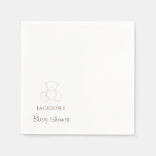 Serviette En Papier Baby shower minimaliste neutre pour l'ours