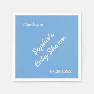 Serviette En Papier Baby shower minimaliste Papier bleu serviettes