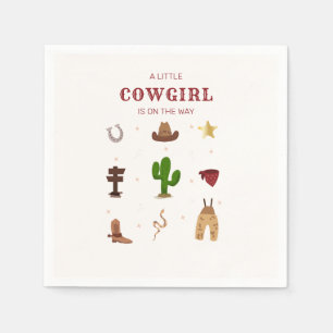 Serviette En Papier Baby shower minimaliste Rodeo Cowgirl
