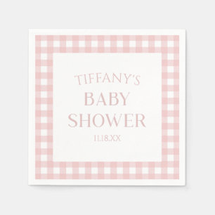 Serviette En Papier Baby shower minimaliste rose