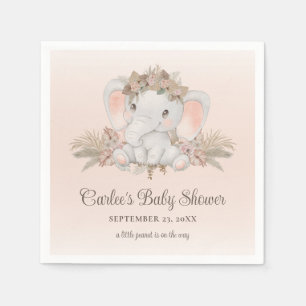 Serviette En Papier Baby shower moderne Boho Elephant genre neutre
