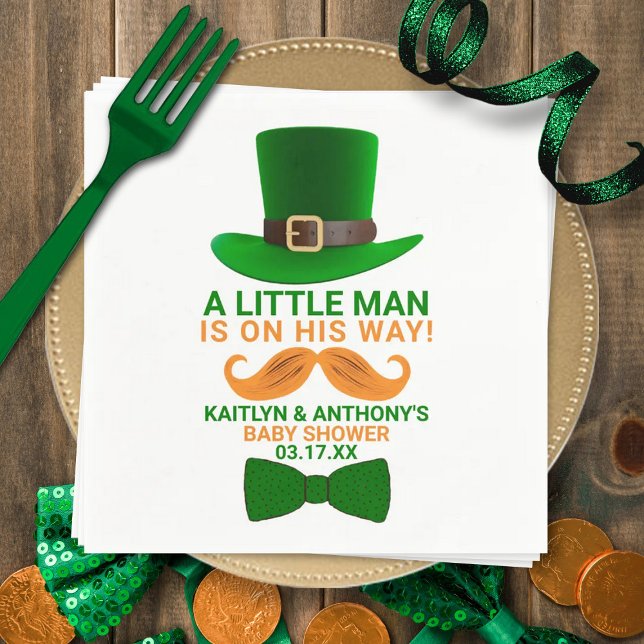 Serviette En Papier Baby shower moderne de la Saint Patrick de Leprech (Créateur téléchargé)