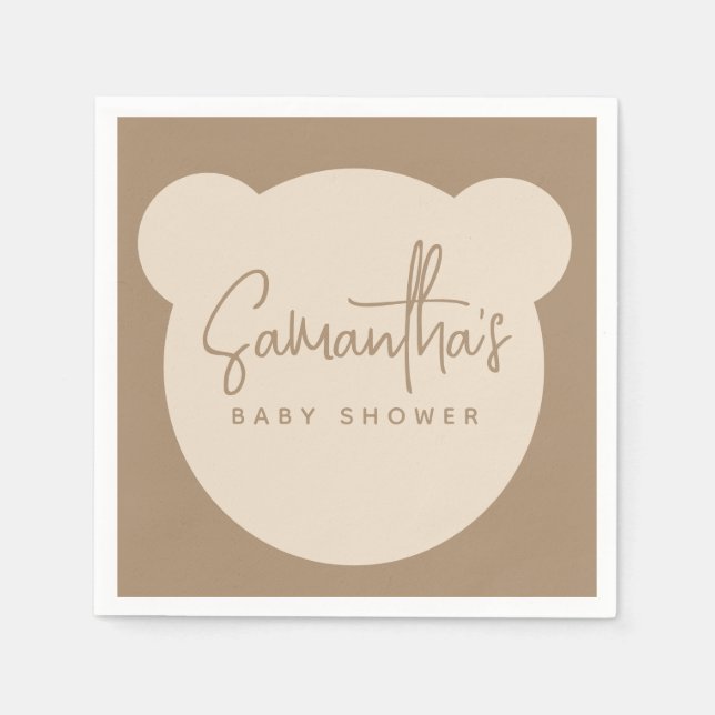 Serviette En Papier Baby shower moderne minimaliste (Devant)