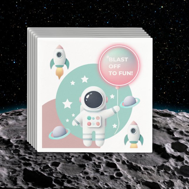 Serviette En Papier Baby shower moderne Pastel Space Explorer (Créateur téléchargé)