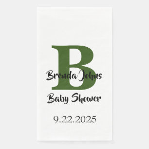 Serviette En Papier Baby shower Monogramme Forêt verte Jungle Thème