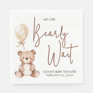 Serviette En Papier Baby Shower Montgolfière Ours Brun