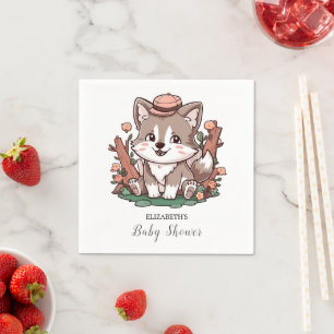 Serviette En Papier Baby shower Mystical Dreamy Wolf